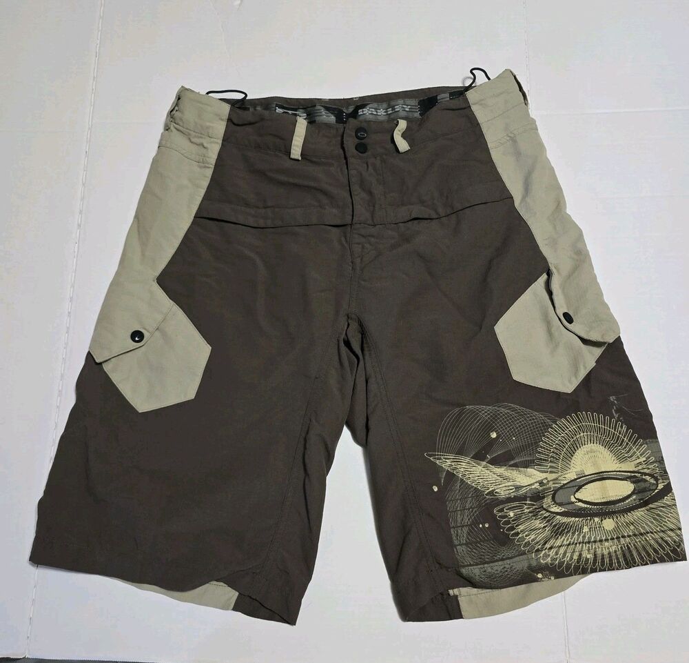 Vintage Y2K Oakley Software Technical MTB Cargo Shorts Padded Mens Size Large